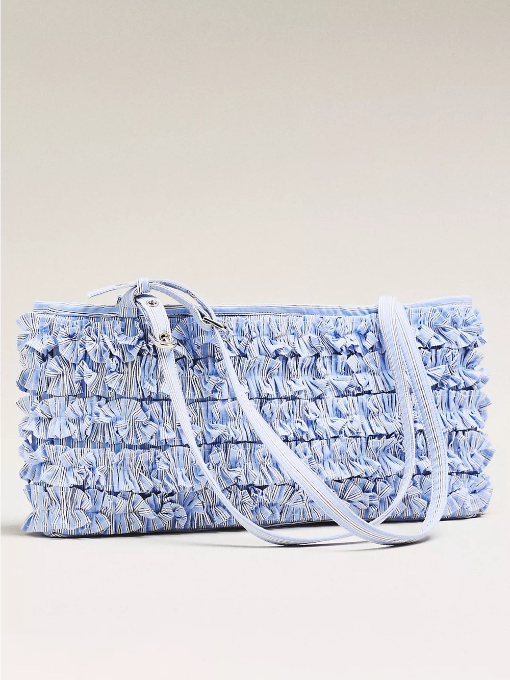 Damson Madder Sophia Ruffle Baguette Shoulder Bag